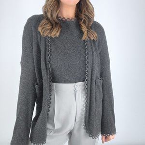 Vintage Valentino Grey Cashmere Squiggle Sweater Set